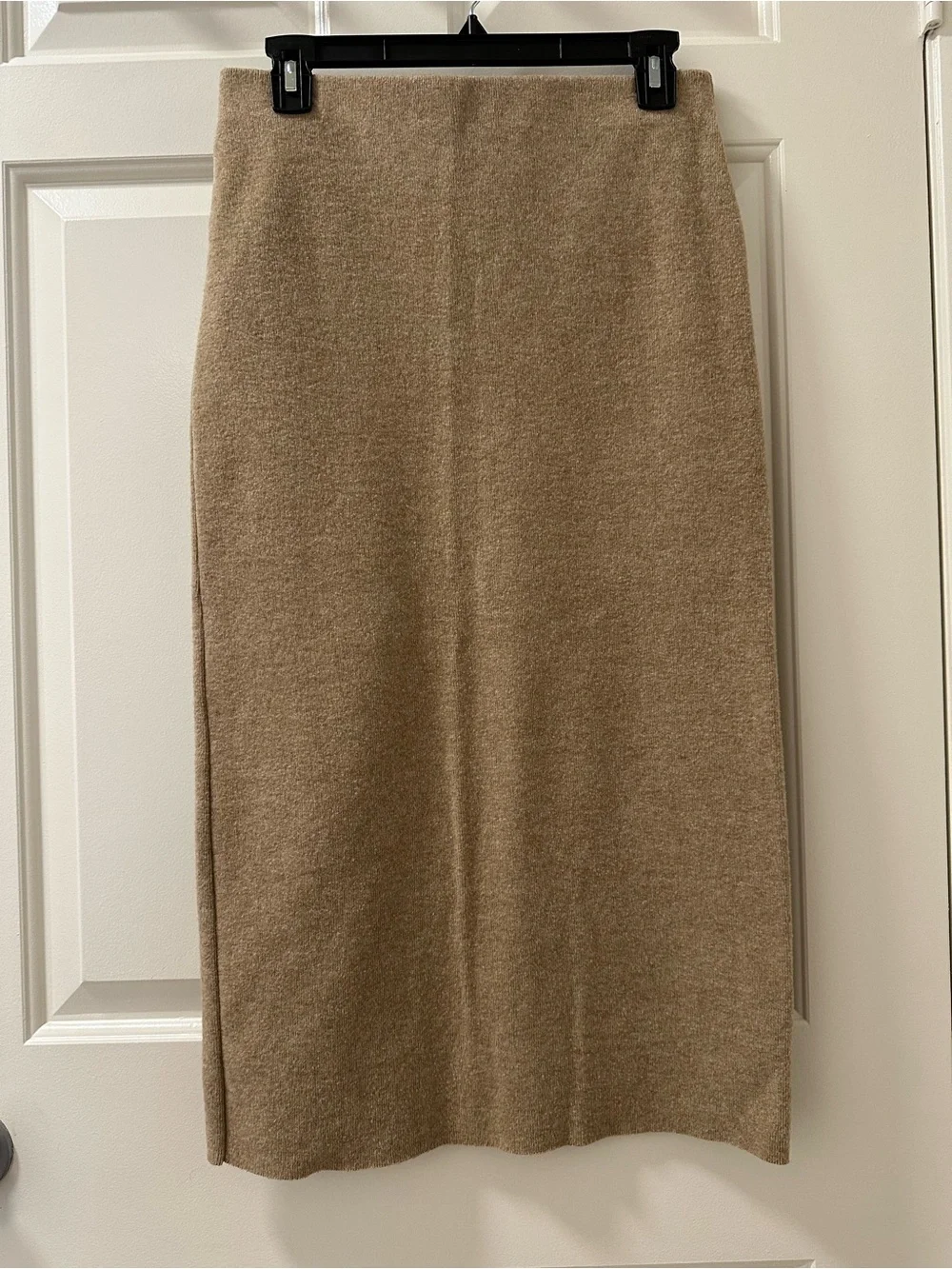 Zara Midi Knit Skirt in Camel Brown